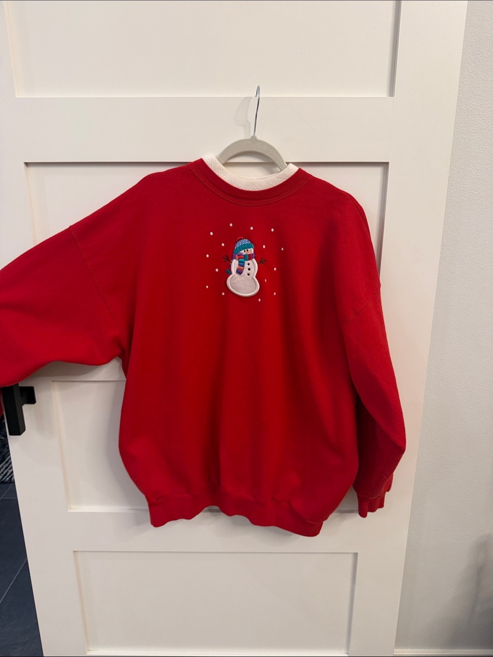 Vintage Red Snowman Crewneck Sweatshirt